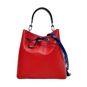 ♥️Louis Vuitton Red Leather Blue Accents NéoNoé Shoulder Bag♥️